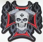 Iron Cross V-Twin Skull stoffen opstrijk patch embleem #10, Motos, Accessoires | Autre, Neuf