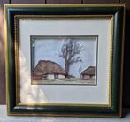 Dirk Baksteen | Diorama van de ets (aquarel) Oude Schuren, Antiek en Kunst, Ophalen