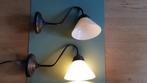 Set landelijke wandlampen 30€/stuk, 50€/set, Huis en Inrichting, Lampen | Wandlampen, Ophalen, Zo goed als nieuw, Glas