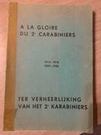 (1914-1918 BELGE) À la gloire du 2e Carabiniers., Gelezen, Ophalen of Verzenden