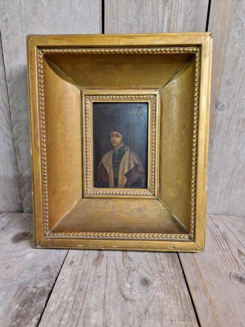 Olie op hardhout Edelman 18de/19de eeuw, Antiek en Kunst, Kunst | Schilderijen | Klassiek, Ophalen of Verzenden