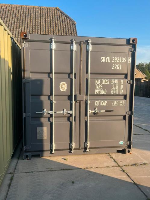 Nieuwe 20 ft zeecontainer grijs/zwart, Zakelijke goederen, Machines en Bouw | Keten en Containers, Ophalen