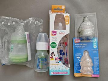 Bouteilles lait +  tétines naissance, Enlèvement, Comme neuf, Autres types