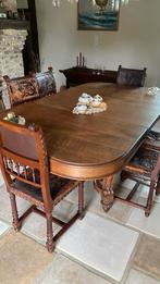 Antieke tafel en stoelen retro, Huis en Inrichting, Ophalen, Zo goed als nieuw