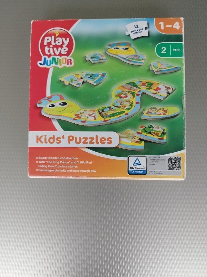 2 Houten puzzels elk 12 stuks, Kinderen en Baby's, Speelgoed | Kinderpuzzels, Gebruikt, 2 tot 4 jaar, 10 tot 50 stukjes, Van hout