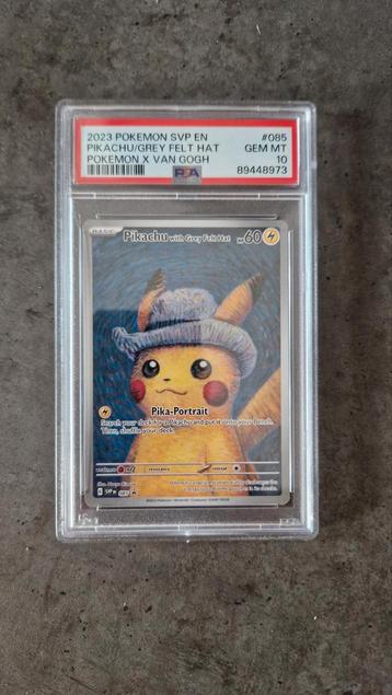 Pikachu avec chapeau en feutre gris Promo PSA 10