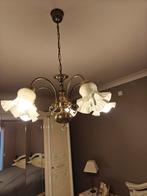 Lustre vintage avec abat-jour en verre, Enlèvement, Utilisé