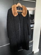 Mantel in astracan met pelskraagje, Zo goed als nieuw, Zwart, Ophalen