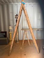 Vintage (trap)ladder, Doe-het-zelf en Bouw, Ladders en Trappen, Ophalen, Gebruikt, Ladder, Opvouwbaar of Inschuifbaar