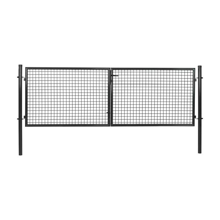 Dubbele tuinpoort 1m80 hoog en 3m breed zwart., Tuin en Terras, Tuinpoorten, Nieuw, 150 tot 200 cm, 200 cm of meer, Ophalen