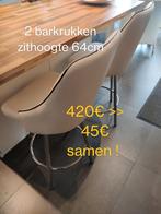 Barkrukken wit leder 2stuks, Livres, Enlèvement