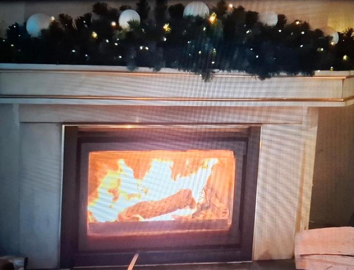 Te koop inbouw houtkachel "Flam", Maison & Meubles, Poêles, Utilisé, Encastré, Poêle à bois, Bois, Enlèvement