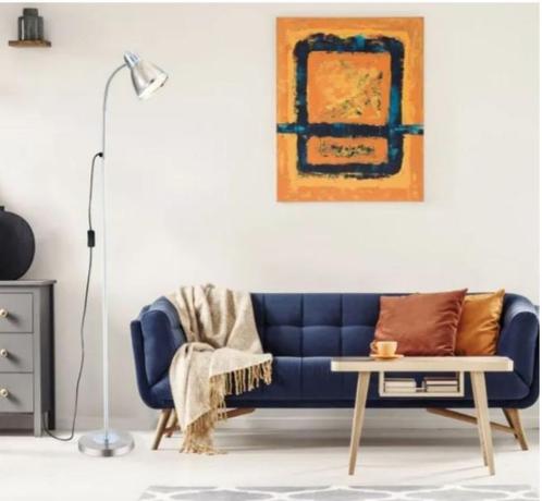 GLOBO staanlamp EGO dimbaar zilverkleurig NIEUW, Huis en Inrichting, Lampen | Vloerlampen, Nieuw, 150 tot 200 cm, Metaal, Ophalen of Verzenden