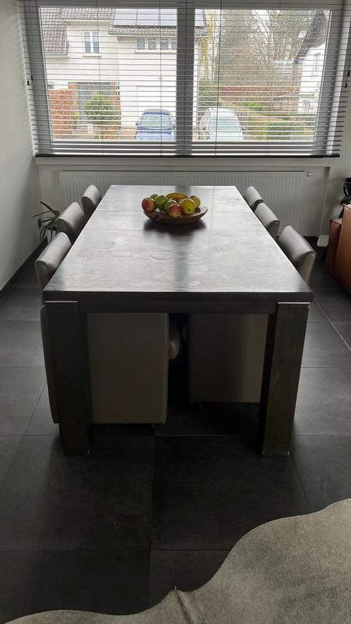 Massief Hout Eettafel, Huis en Inrichting, Tafels | Eettafels, Zo goed als nieuw, Vijf personen of meer, Rechthoekig, Eikenhout