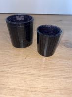 2 bougeoirs J-Line noir, Minder dan 25 cm, Overige materialen, Gebruikt, Ophalen of Verzenden
