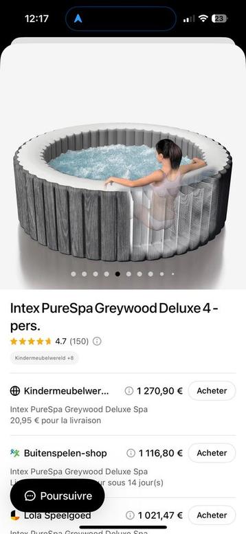Intex  purespa greywood, Enlèvement ou Envoi, Comme neuf