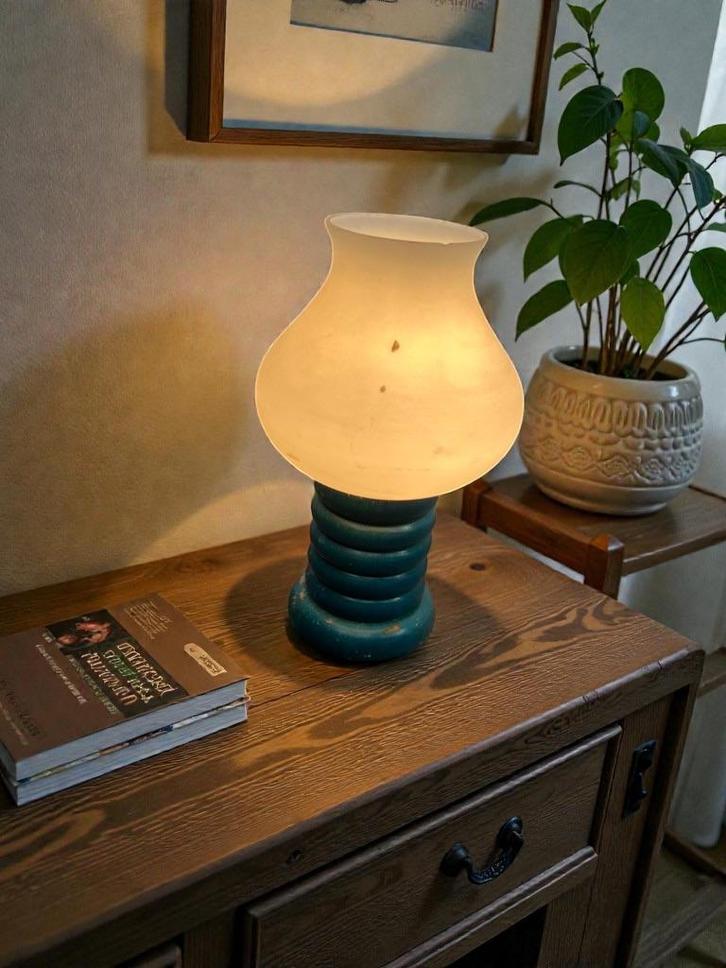 lampe de table/mini-lampe bleue vintage, Antiquités & Art, Curiosités & Brocante, Enlèvement ou Envoi