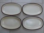 4 antieke vintage Boch ovale designschalen, Ophalen of Verzenden