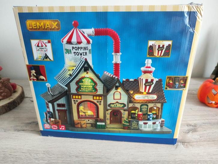 Lemax kerststuk popcorn fabriek, Diversen, Kerst, Zo goed als nieuw, Ophalen of Verzenden