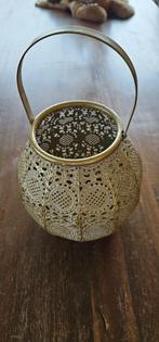 kandelaar, Oosterse Stijl, goud/crème kleurig, Huis en Inrichting, Woonaccessoires | Kandelaars en Kaarsen, Ophalen, Zo goed als nieuw