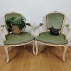 Set Vintage Brocante Franse Louis XV stoeltjes fauteuils 406, Ophalen of Verzenden, Gebruikt