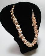 Ketting: KS001 Rose Halve Schelp Stukjes  43½ cm., Verzenden, Nieuw, Roze, Steen of Mineraal