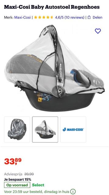 Regenhoes voor maxi cosi/be safe autostoeltje beschikbaar voor biedingen
