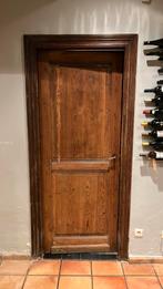 Oude binnendeur + kader (bruin/wit), Doe-het-zelf en Bouw, Deuren en Vliegenramen, Ophalen, Gebruikt, Hout, Binnendeur