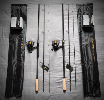 2 Zeus hengels van 300 cm - 10/80gr + haspel van 4000 + nylo beschikbaar voor biedingen