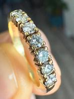 14k gouden ring met 7 diamanten totaal 0.35ct/ maat 16,25mm, Ophalen of Verzenden, Kleiner dan 17, Met edelsteen, Dame