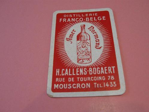 1 oude losse speelkaart Distillerie Franco - Belge (121), Collections, Cartes à jouer, Jokers & Jeux des sept familles, Comme neuf