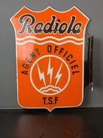 Radiola autoradio emaille reclame bord 58 X 80 jaren 50, Verzamelen, Reclamebord, Zo goed als nieuw, Ophalen