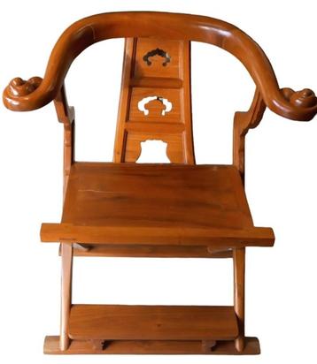 2 Oosterse boeddisten armstoelen in tropisch hout, Antiek en Kunst, Ophalen