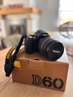 Nikon D60 spiegelreflexcamera met Tamron 18-200mm lens, Audio, Tv en Foto, Fotocamera's Digitaal, Ophalen, Zo goed als nieuw, Compact