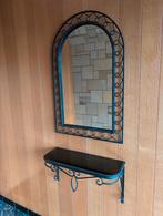 Spiegel, metalen frame, Huis en Inrichting, Woonaccessoires | Spiegels, Ophalen, Zo goed als nieuw