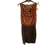 (21) - robe femme t.38 noire orange - morgan -, Kleding | Dames, Jurken, Maat 38/40 (M), Zwart, Zo goed als nieuw, Knielengte
