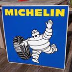 Dubbelzijdig emaille reclamebord Michelin, Verzamelen, Ophalen of Verzenden, Zo goed als nieuw, Reclamebord