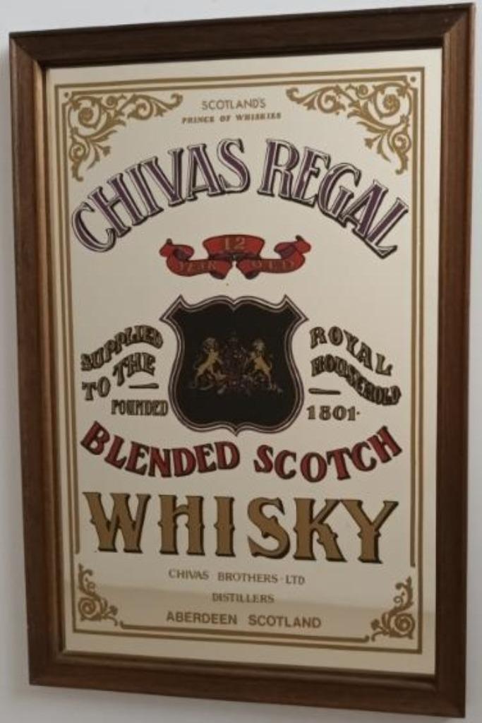 CHIVAS REGAL SCOTCH WHISKY - RECLAMESPIEGEL, Verzamelen, Merken en Reclamevoorwerpen, Gebruikt, Reclamebord, Ophalen of Verzenden