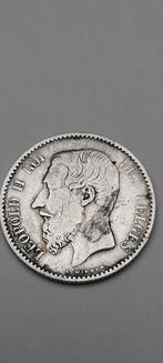 Leopold ll   1886  1 franc  frans opschrift  zilver, Postzegels en Munten, Ophalen of Verzenden