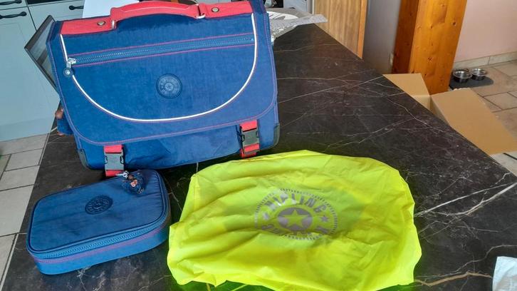 Cartable et plumier Kipling assorti, Handtassen en Accessoires, Tassen | Schooltassen, Gebruikt, Aktetas of Boekentas, 30 tot 40 cm