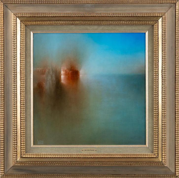 "L'eau bleue magique" - Jean-Marie Butaye (1945), Antiek en Kunst, Kunst | Schilderijen | Modern, Ophalen of Verzenden