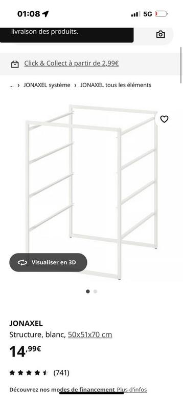 Structure IKEA JONAXEL blanche beschikbaar voor biedingen