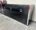 ZELDZAME BUFFET WILLY RIZZO ZWART GELAKT 1970s MARIO SABOT, Gebruikt, 150 tot 200 cm, Ophalen of Verzenden, Metaal