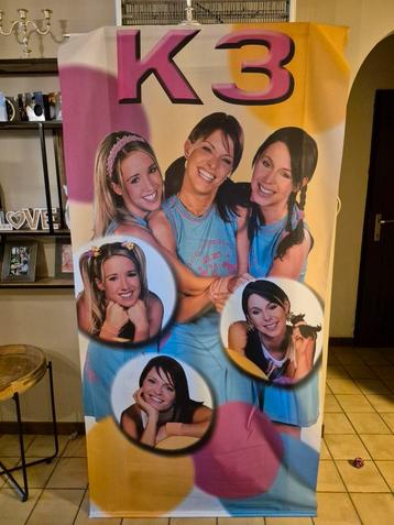 Unieke grote vintage banner K3 originals beschikbaar voor biedingen