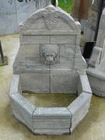 antieke gepatineerde blauwe stenen fontein, leeuwengezicht., Tuin en Terras, Ophalen, Nieuw, Hardsteen, Fontein