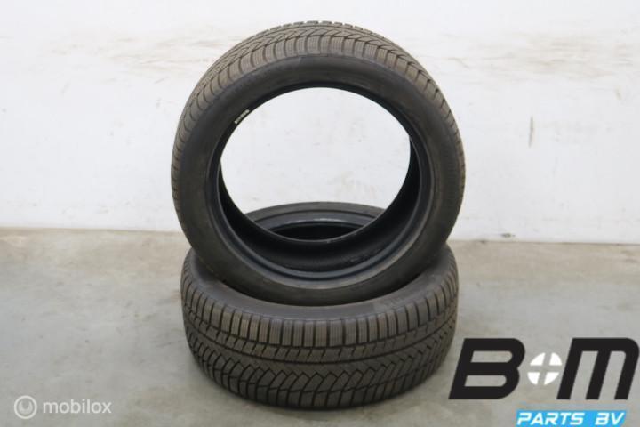 2 x 2454518 96V Conti WinterContact TS850P 8mm 245 45 18, Auto-onderdelen, Banden en Velgen, Band(en), Gebruikt