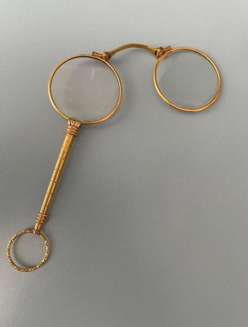 lorgnette en or 18 carats., Antiquités & Art, Antiquités | Argent & Or, Or, Envoi