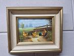 Schilderij met Kippen, Antiek en Kunst, Ophalen of Verzenden