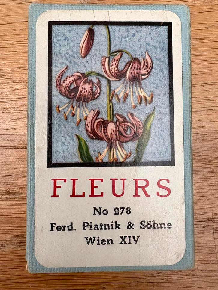 Vintage kwartetspel “Fleurs” – Piatnik No 278, Verzamelen, Speelkaarten, Jokers en Kwartetten, Gebruikt, Ophalen of Verzenden