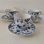 Royal Copenhagen Blue fluted half lace koffiekopjes,schotels, Antiek en Kunst, Ophalen